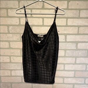 Chic Black Checkered Women's Camisole
